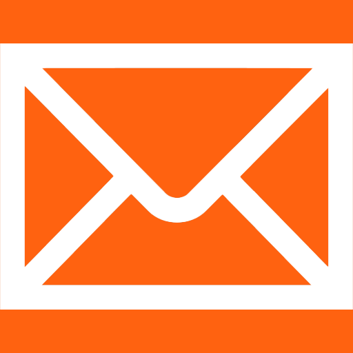 Email icon in front of an orange background
